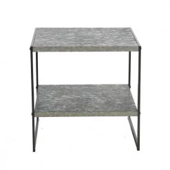 Jamestown 2 Tier End Table, Square, Slate Concrete, 19.7 in. Wide by HOUSEHOLD ESSENTIALS -Richelieu Hardware Sales slate concrete household essentials end side tables 8098 1 4f 1000