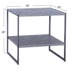 Jamestown 2 Tier End Table, Square, Slate Concrete, 19.7 in. Wide by HOUSEHOLD ESSENTIALS -Richelieu Hardware Sales slate concrete household essentials end side tables 8098 1 c3 1000