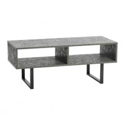 Jamestown Media Table, Rectangular, Holds a Maximum 60 in. Television, Slate Concrete, 39.4"W by HOUSEHOLD ESSENTIALS