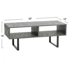 Jamestown Media Table, Rectangular, Holds a Maximum 60 in. Television, Slate Concrete, 39.4"W by HOUSEHOLD ESSENTIALS -Richelieu Hardware Sales slate concrete household essentials tv stands 8101 1 c3 1000