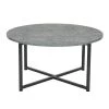32 in. Slate Stone Medium Round Slate Coffee Table with Steel Frame with Low Profile by HOUSEHOLD ESSENTIALS