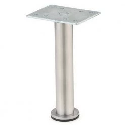 1 in. (25 mm) Stainless Steel Stainless Steel 201 Round Furniture Leg with leveling Glide by Richelieu Hardware