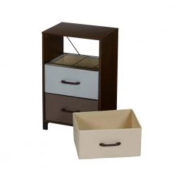 3-Drawer Walnut Laminate Finish Chest with Multi-Color Drawers 25.75 in. H x 16 in. W x 12 in. D by HOUSEHOLD ESSENTIALS -Richelieu Hardware Sales walnut household essentials chest of drawers 8013 1 4f 1000