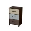 3-Drawer Walnut Laminate Finish Chest with Multi-Color Drawers 25.75 in. H x 16 in. W x 12 in. D by HOUSEHOLD ESSENTIALS