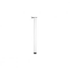 2 3/8 in. (60 mm) White Metal Round Table Leg with leveling Glide by Richelieu Hardware