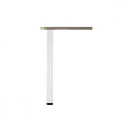 2 3/8 in. (60 mm) White Steel Round Table Leg with leveling Glide (4-Pack) by Richelieu Hardware