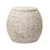 17 in. Barrel Basket Side Table in Hyacinth White Wash by HOUSEHOLD ESSENTIALS